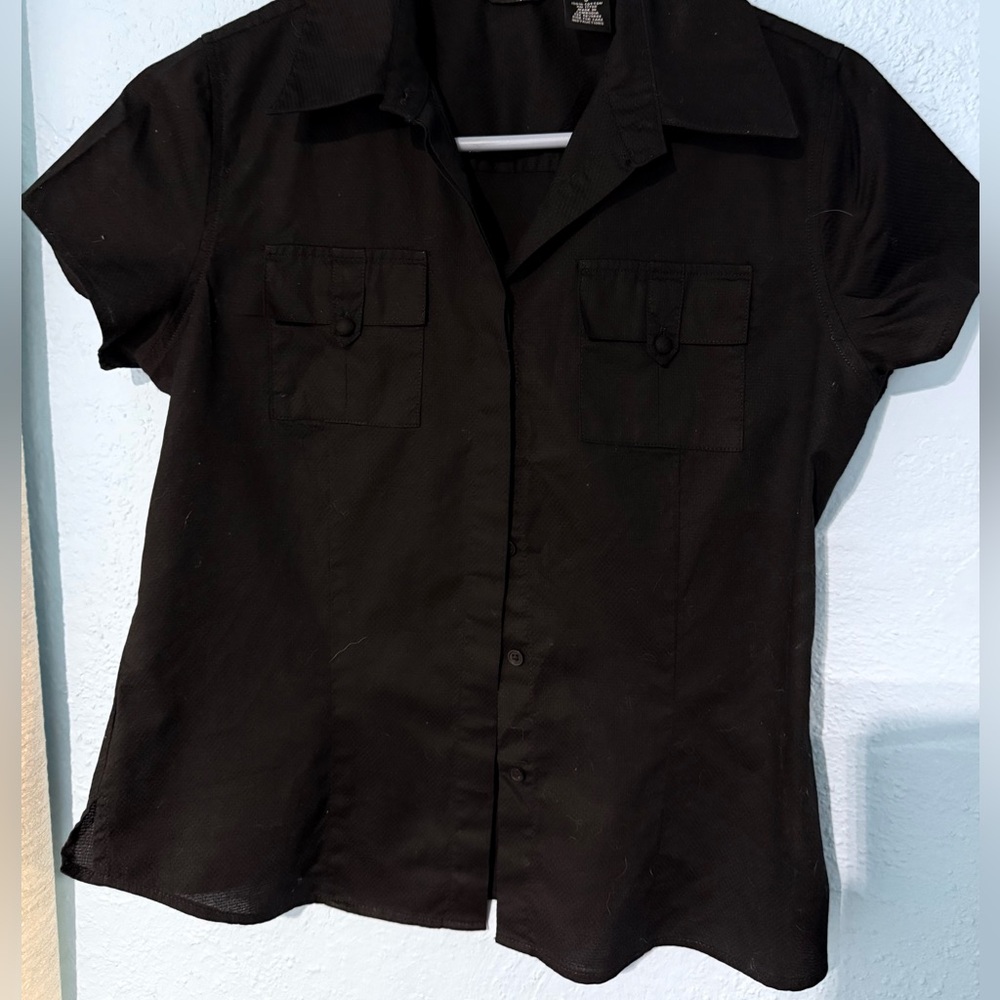 Women's Black Short Sleeve Blouse